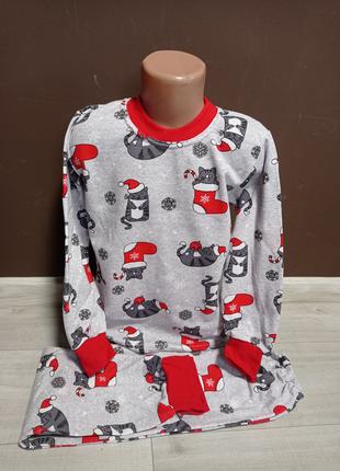 Детская пижама для девочки утепленная с микроначесом Новый год...