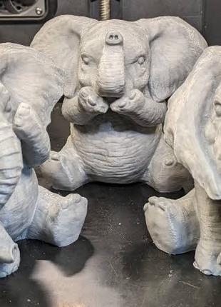 Фигурка игрушка украшение 3 мудрых слоника слон