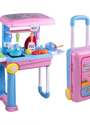 Детская кухня в чемодане 2в1 Happy Chef / Игровой набор детски...