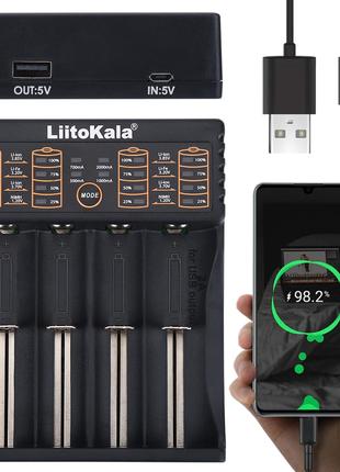 Зарядное устройство для 4 аккумуляторов с USB, LiitoKala Lii-4...