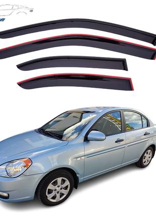 Дефлекторы окон (Ветровики) Hyundai Accent сед 2006-2010 (скот...