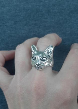 Кольцо с котом, кольцо кот, колечко кот, колечко котик на руку