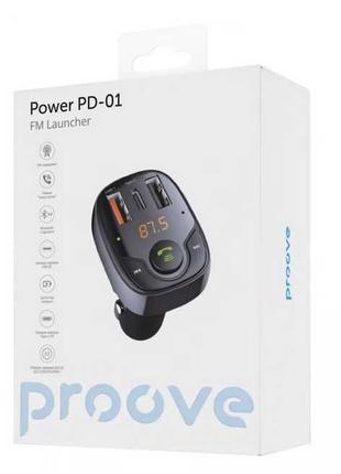 Автомобильный FM модулятор Bluetooth трансмиттер Proove 2USB+T...