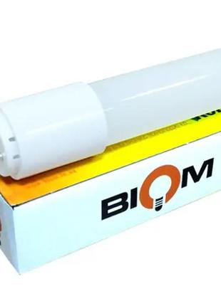 Светодиодная лампа biom t8-gl-1200-18w cw 6200к g13 стекло мат...