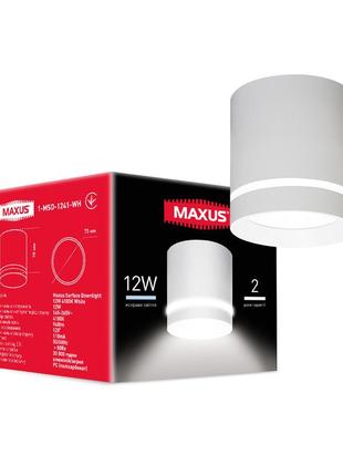 Светильник светодиодный maxus surface downlight 12w 4100k white