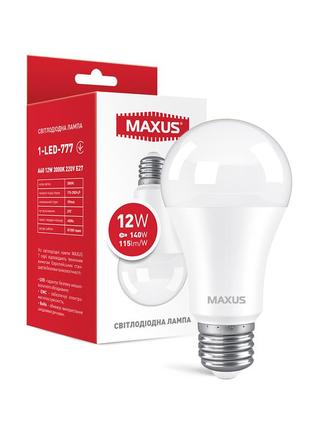 Светодиодная лампа maxus 1-led-777 a60 12w 3000k 220v e27