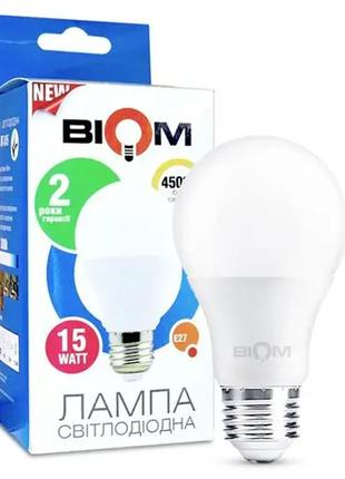 Светодиодная лампа biom bt-516 a60 15w e27 4500к матовая