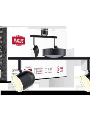 Спот светильник на 2 лампы maxus msl-01c 2x4w 4100k черный
