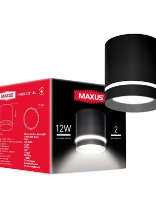 Светильник светодиодный maxus surface downlight 12w 4100k black