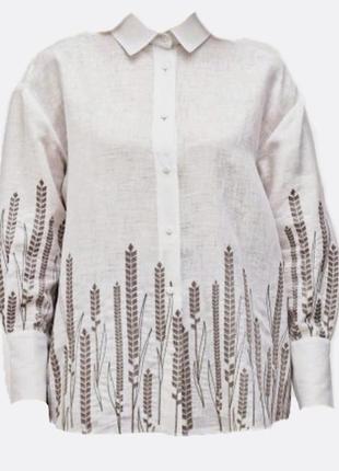 Блуза радміла біла жіноча льняна, галерея льону, 44-54рр.