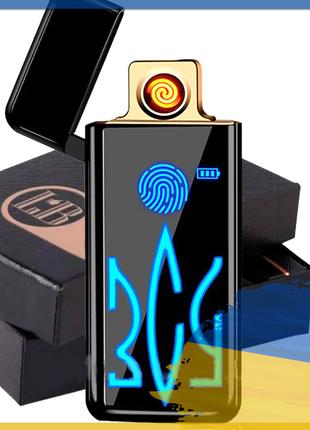 Электронная зажигалка сенсорная USB LB Герб Украины электро за...