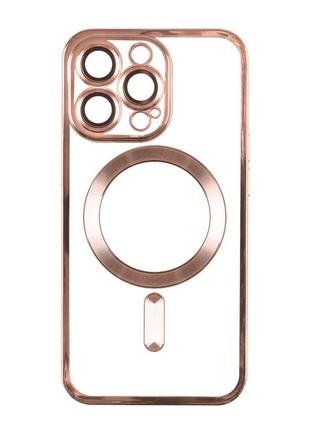 Чехол TPU Metallic Full Camera Magsafe Apple iPhone 12 Rose Gold