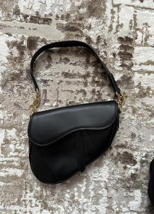 Женская черная сумка в стиле dior сумка vestino седло маленька...
