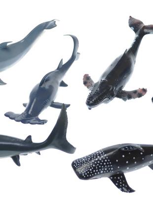 Набор игрушечных рыб (дельфины, акулы, киты, 6шт) HY8-006