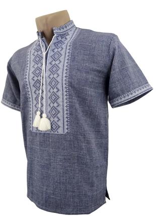 Рубашка Вышиванка для мальчика льняная короткий рукав Семья дж...