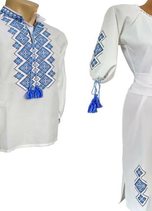 Белое Платье женское Вышиванка для Пары любой орнамент р.42 - 58