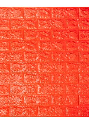 Декоративная 3D панель самоклейка под кирпич Оранжевый 700х770...