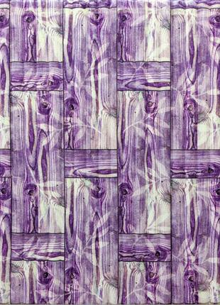 Самоклеющаяся декоративная 3D панель бамбуковая кладка фиолет ...