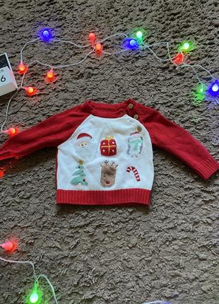 Детский новогодний свитер 56 см