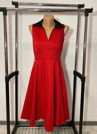 Червона сукня в чорний горошок в ретро стилі 50-х років heart ...