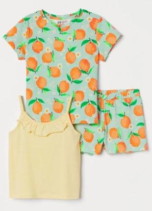 Комбинированный летний комплект (футболка, майка, шорты) h&amp;m