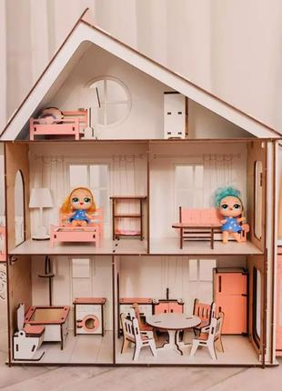 Будинок для ляльок з меблями Ігровий ляльковий будиночок для л...