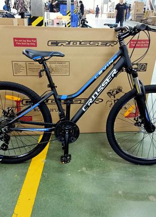 Підлітковий гірський велосипед Crosser Levin 24" алюмінієва ра...