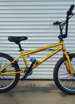 Трюковый велосипед Crosser BMX 20" стальной до 110кг цвет ЗОЛО...