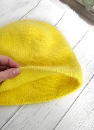 Шапка вязаная желтая шапка хктро норки