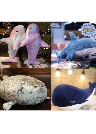 Милые игрушки, акула, кит, тюлень, мягкая игрушка, подарок