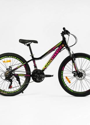 Підлітковий велосипед Corso Gravity 24" рама 12" алюмінієвий, ...