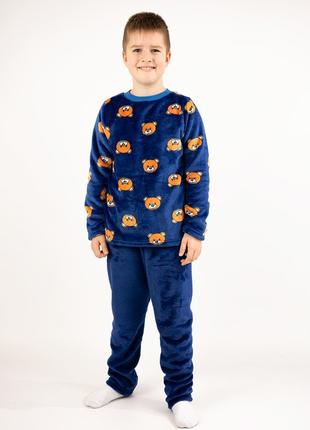 Пижама детская теплая на мальчика, домашнняя одежда для сна зи...