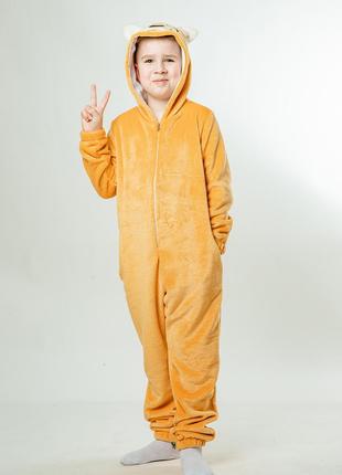Кигуруми пижама детский и подростковый Собачка теплый комбинез...