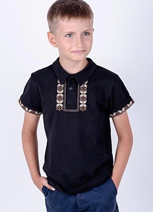 Вишиванка на хлопчика-підлітка, футболка поло з вишивкою