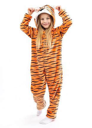 Кигуруми пижама детский и подростковый Тигр теплый комбинезон ...