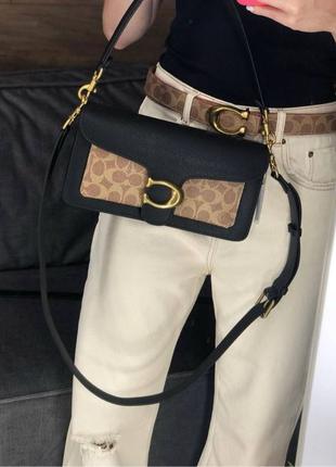Жіноча сумка  Coach Tabby Shoulder Bag 26 With Signature Tan Blac