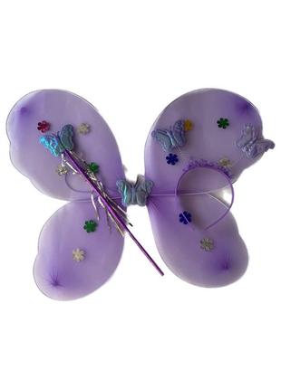 Костюм «Бабочка» 3 предмета с цветочками Фиолетовый