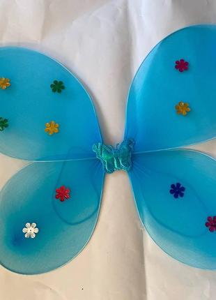 Крила «Метелик» з квіточками Блакитні