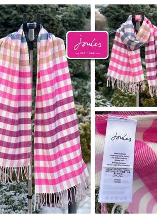 Joules Andia стильный яркий женский шарф клетка оригинал
