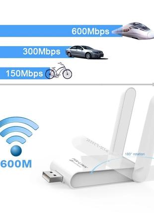 USB 3.0 WiFi адаптер PIX-LINK 600Mbps 2.4GHz/5GHz Adapter Dual...