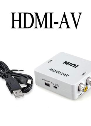 Конвертер HDMI to AV RCA тюльпан переходник, адапттер, 1080p з...