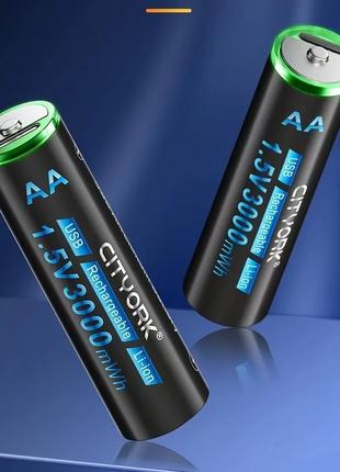 Акумулятор AA Cityork 1.5v 3000mwh USB AA lithium Battery, лит...