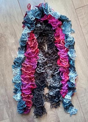 Вязаные ажурные шарфики в бохо стиле