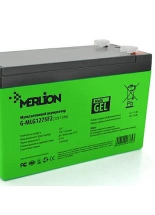 Мультигелевий акумулятор MERLION G-MLG1275F2 12V 7,5Ah
