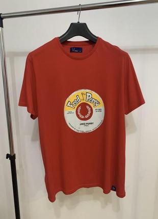 Футболка fred perry чоловіча червона big logo