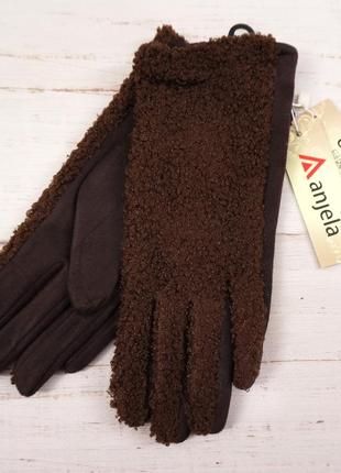 Утеплені рукавички тедді баранчик, баранець, пухнасті перчатки