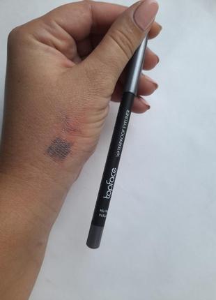Сірий  олівець для очей topface водостійкий