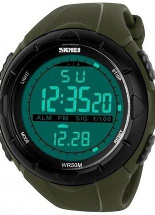Чоловічий годинник skmei 1025ag army green. колір: зелений