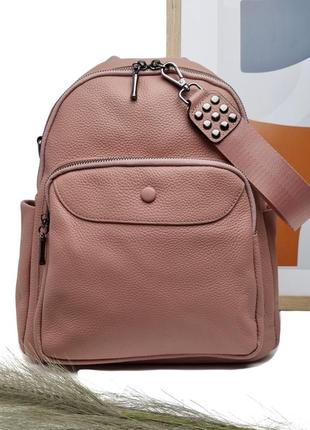 Рюкзак для девушки натуральная кожа розовый арт.7627 pink any ...