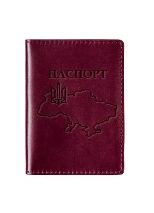 Обложка на паспорт натуральная кожа бордовый арт.2526/61 кордо...